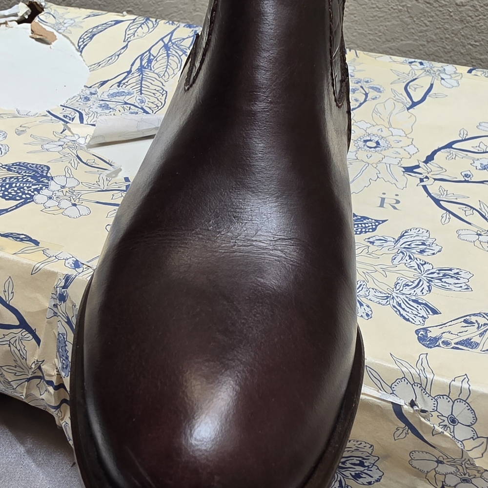 Croco-Embossed Over-the-Knee Riding Boot - Dark Brown - Picture 6 of 15
